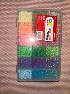 Pearl-Faceted Pony Beads Assorted Pastel Pack - Multicolor